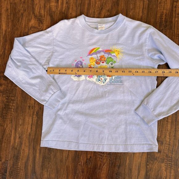 Vintage Care Bears T-shirt Tee Junior’s Large Wish Blue Long Sleeve Y2K Decal - Picture 3 of 6